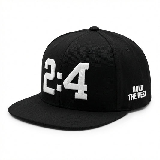 2:4 HOLD THE REST SNAPBACK BLACK